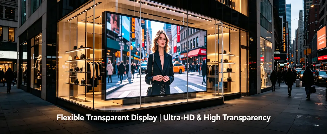 transparent LED display window mall